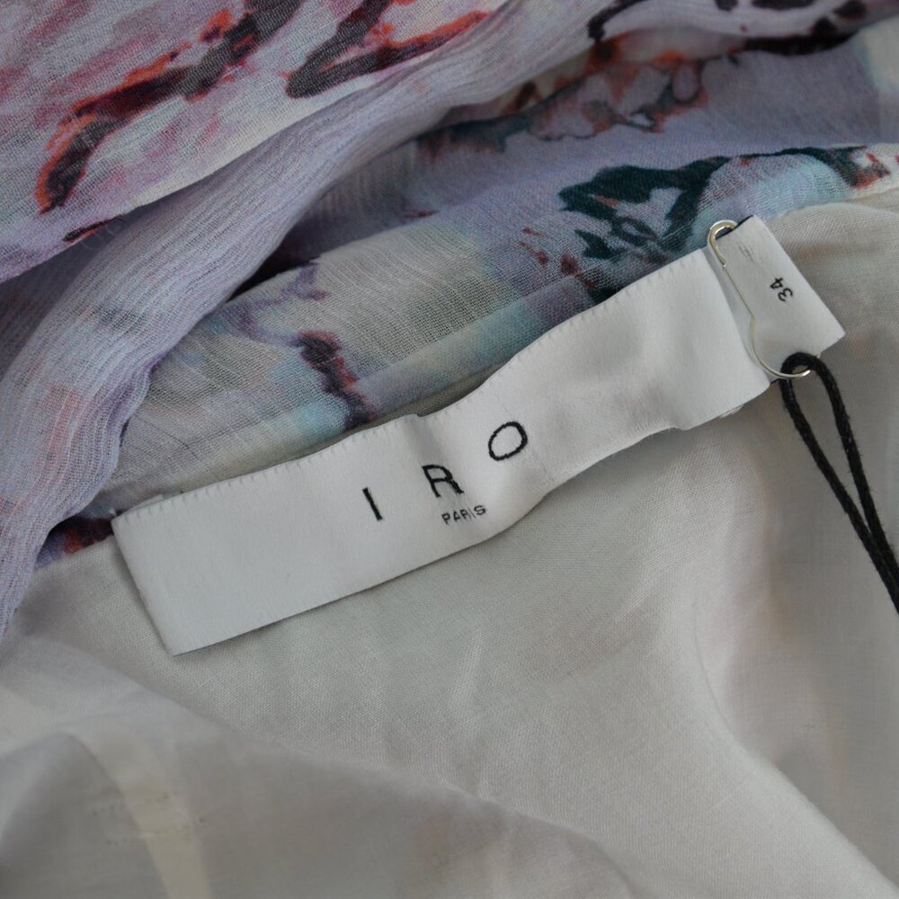 IRO Paris Jofrey Ruffle Mini Dress in Lilas Multico Sz 2 - Picture 6 of 10